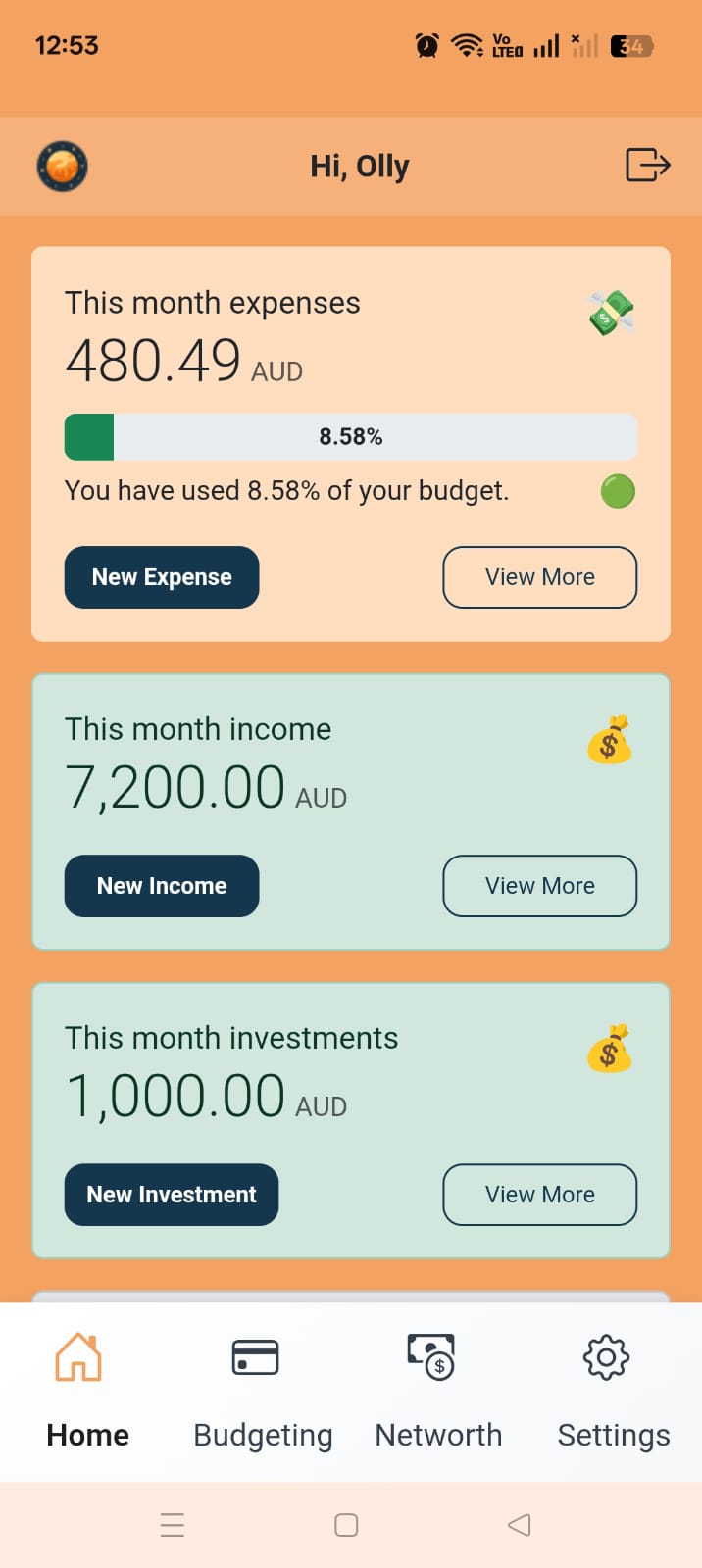 income expense home